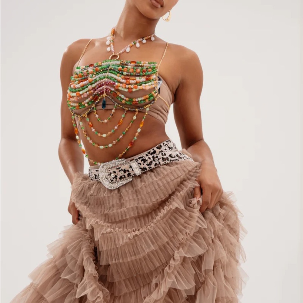 Colorful Beaded Chain Top